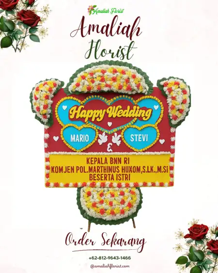 Papan Bunga Pernikahan Mori Atas